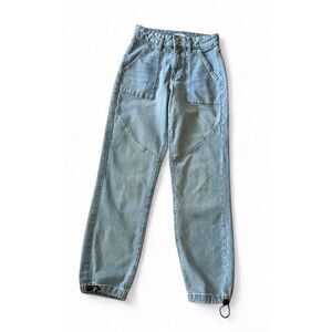 Forever 21 Women’s High Rise Size S Y2K 90s Blue Denim with Bungee Hem